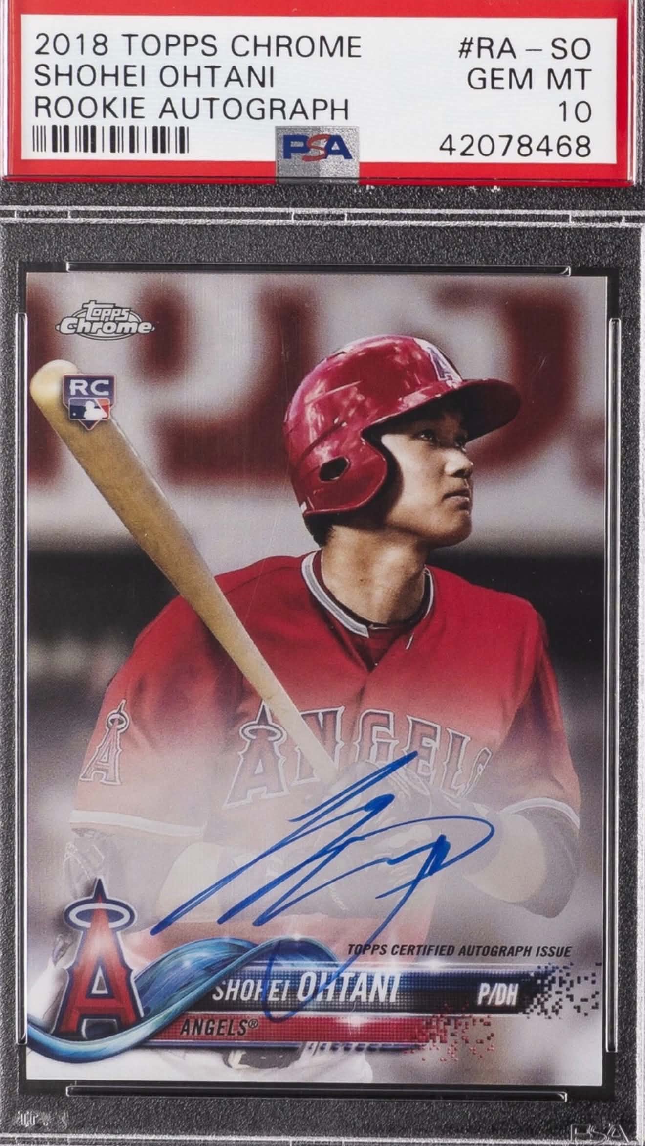 2018 Topps Chrome RA-SO Shohei Ohtani Rookie Autograph