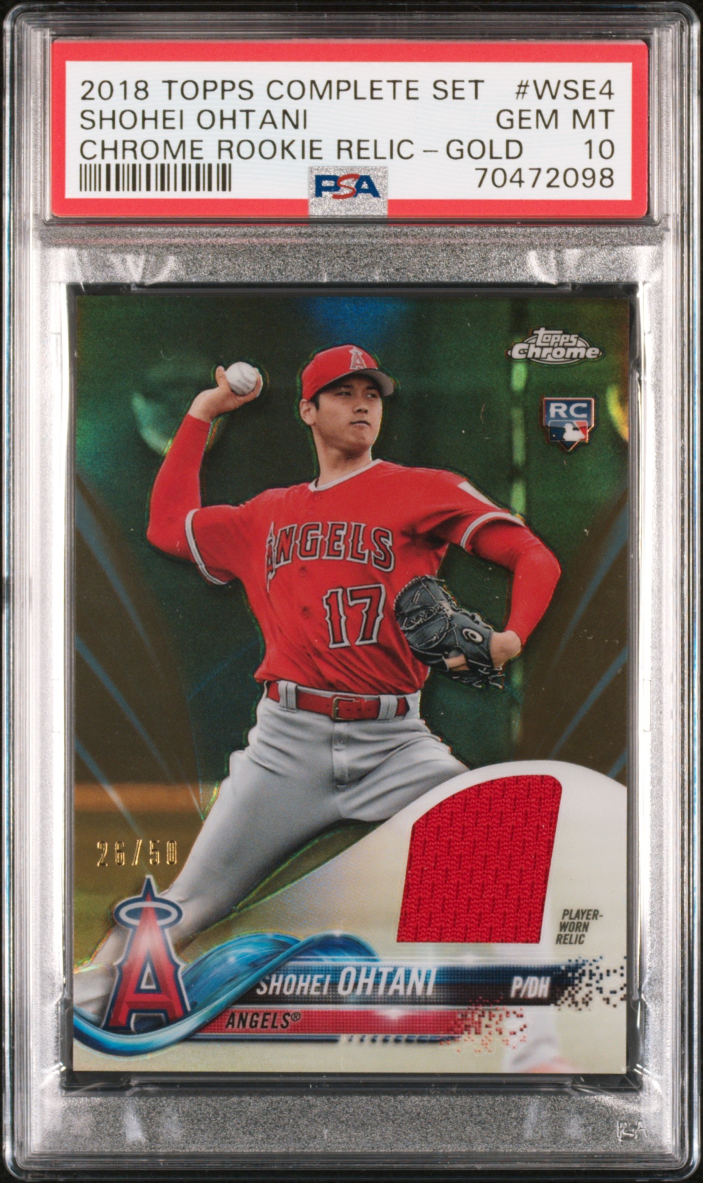 2018 Topps Chrome Complete Set WSE4 Shohei Ohtani Gold Relic /50