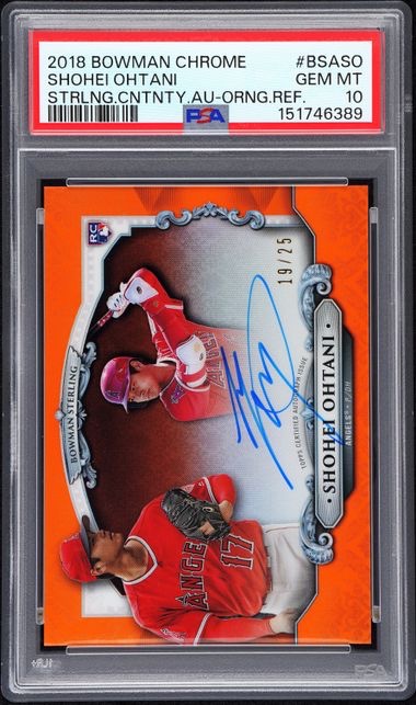 2018 Bowman Chrome Shohei Ohtani #BSAO Orange Refractor Auto /25