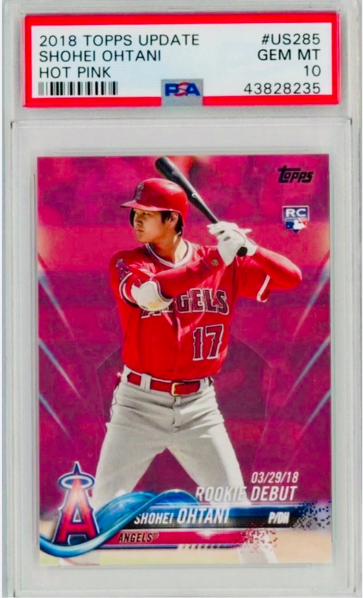 2018 Topps Update US285 Shohei Ohtani Hot Pink RC /50
