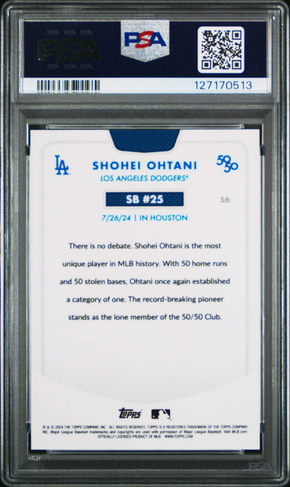 2024 Topps 50/50 #56 Shohei Ohtani Chrome-Green Refractor /99