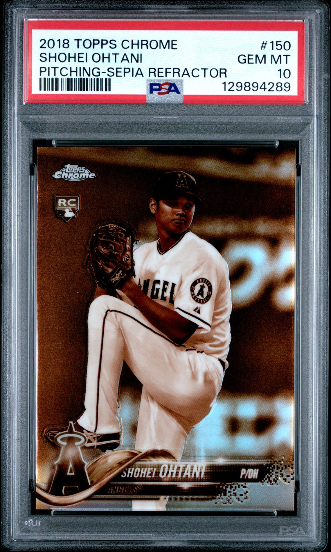 2018 Topps Chrome 150 Shohei Ohtani Pitching-Sepia Refractor