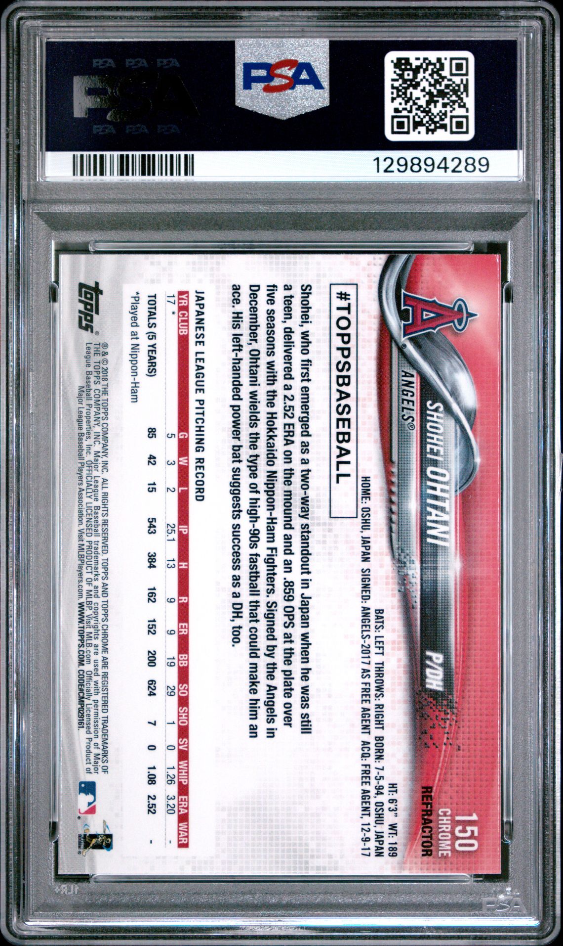2018 Topps Chrome 150 Shohei Ohtani Pitching-Sepia Refractor