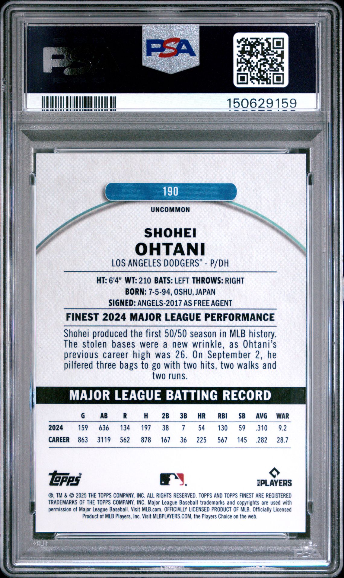 2025 Topps Finest 190 Green Refractor /35