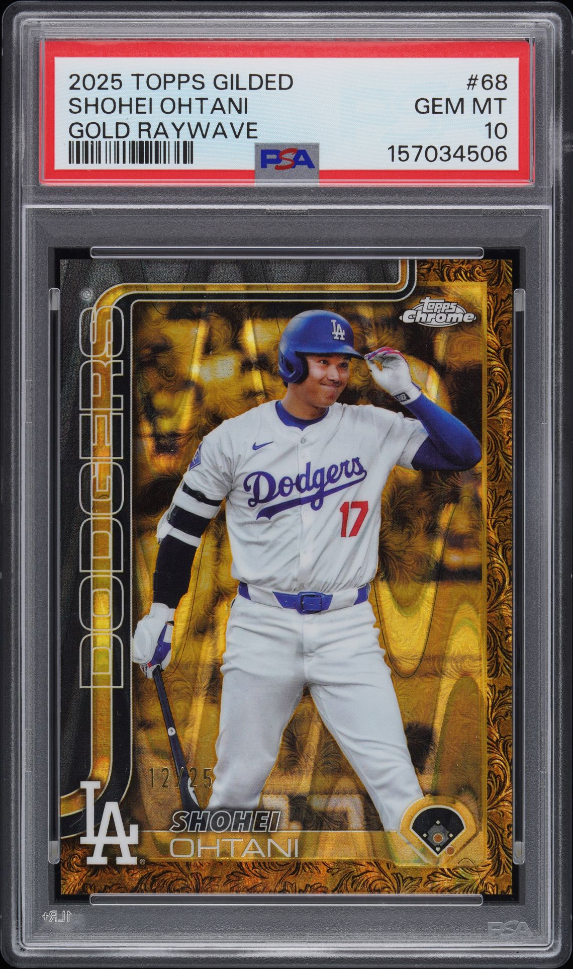 2025 Topps Gilded 68 Gold Raywave /25