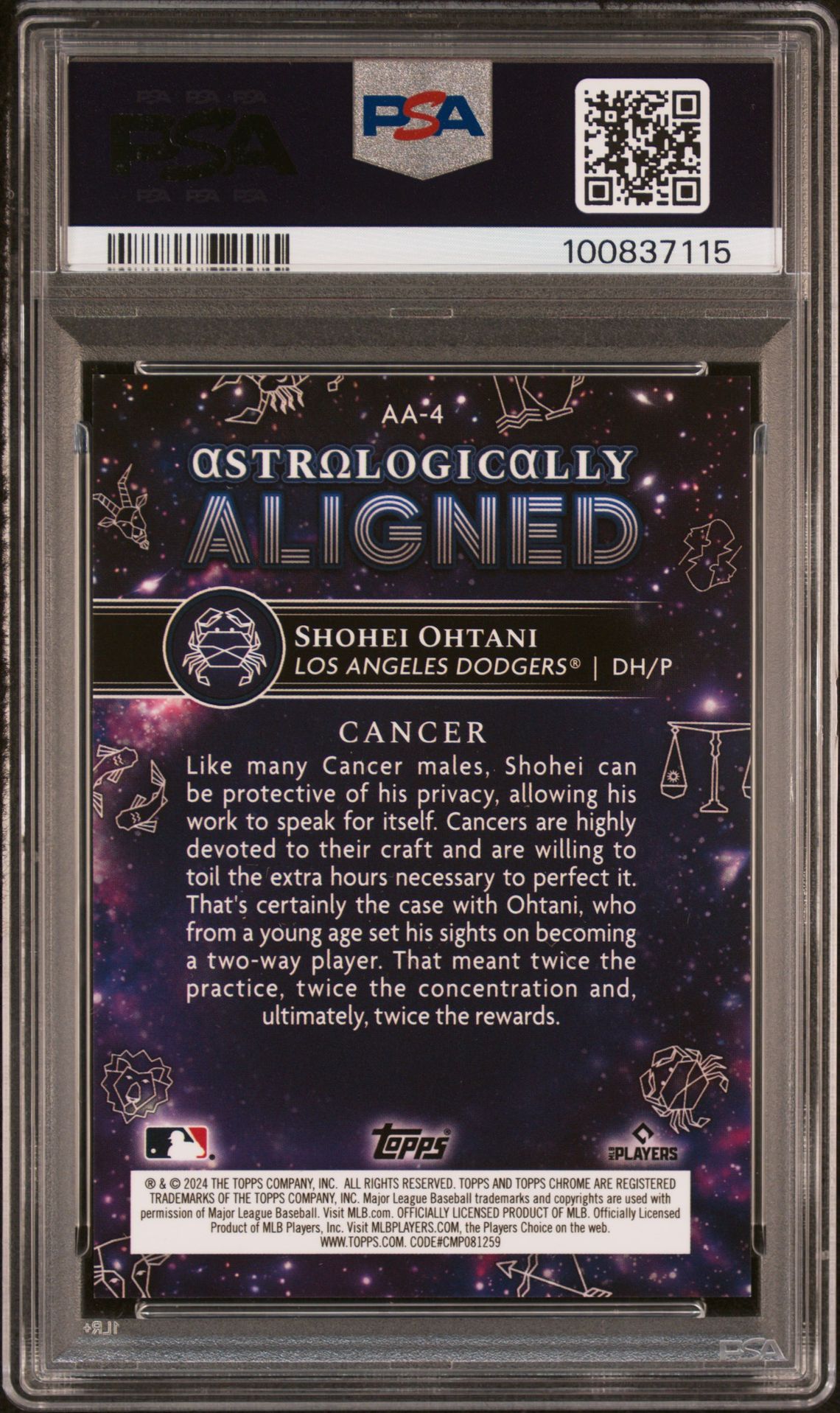 2024 Topps Chrome Cosmic #4 Shohei Ohtani Astrologically Aligned-Org Galactic /25