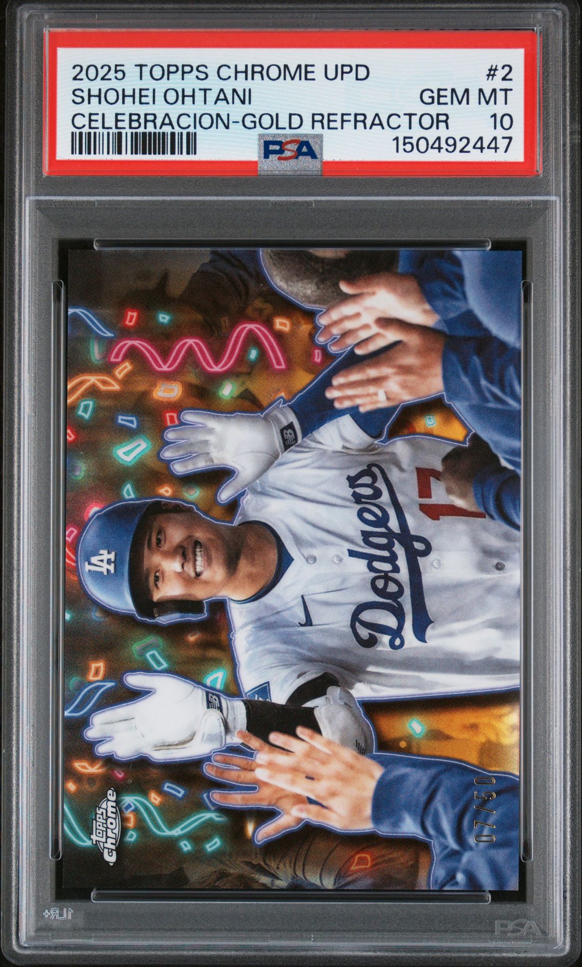 2025 Topps Chrome UPD #2 Shohei Ohtani Celebracion-Gold Refractor /50