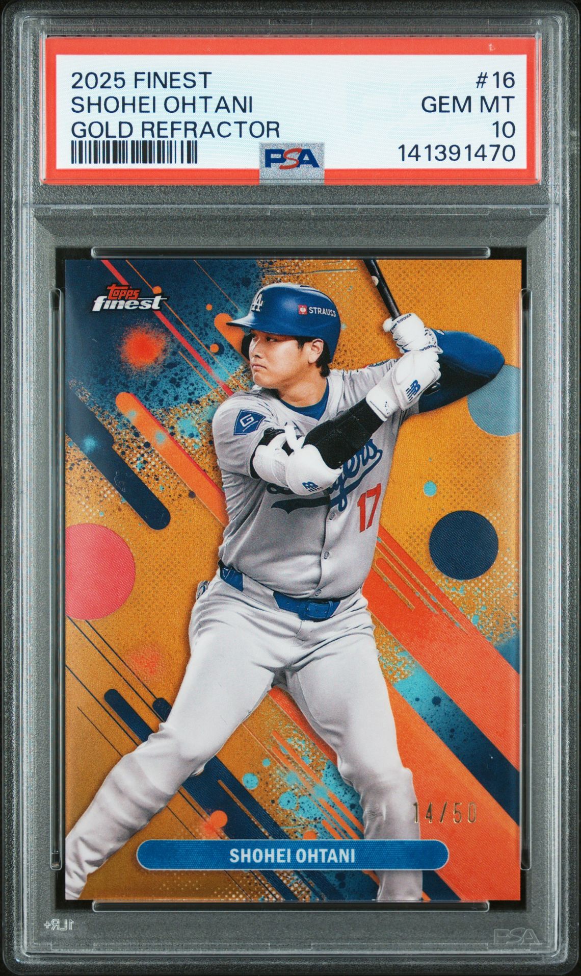 2025 Topps Finest 16 Shohei Ohtani Gold Refractor /50