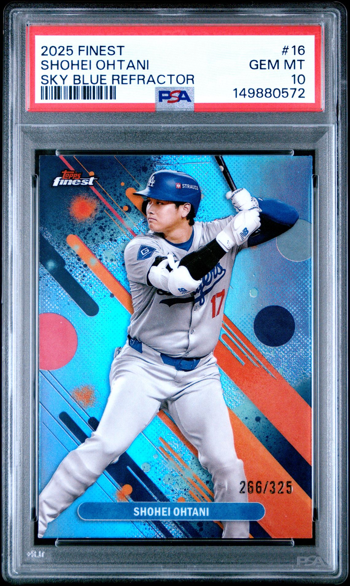2025 Topps Finest 16 Sky Blue Refractor /325