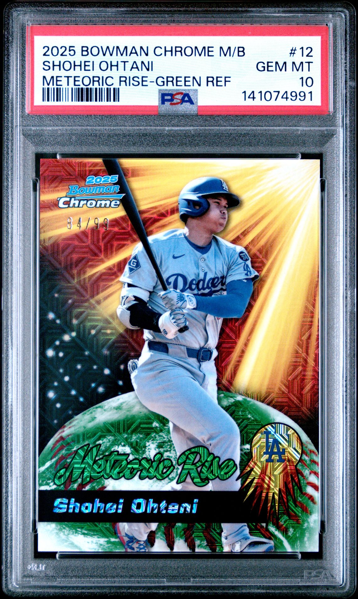 2025 Bowman Chrome 12 Meteoric Rise - Green Ref /99