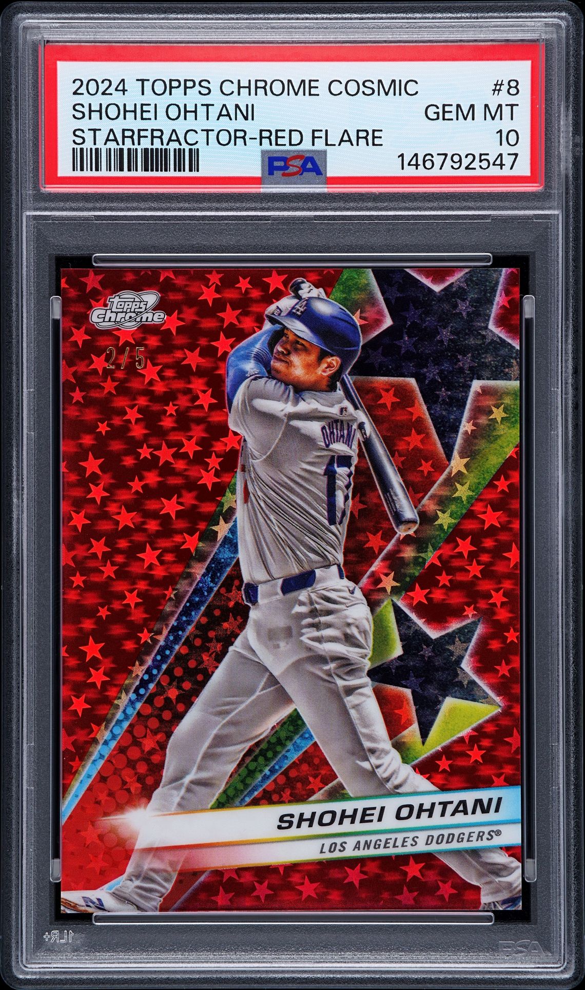 2024 Topps Chrome Cosmic #8 Shohei Ohtani Superfractor-Red Flare /5