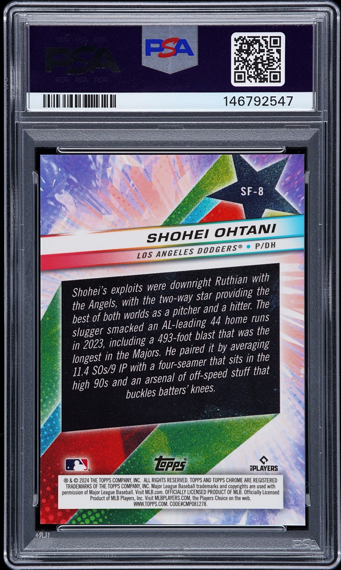 2024 Topps Chrome Cosmic #8 Shohei Ohtani Superfractor-Red Flare /5