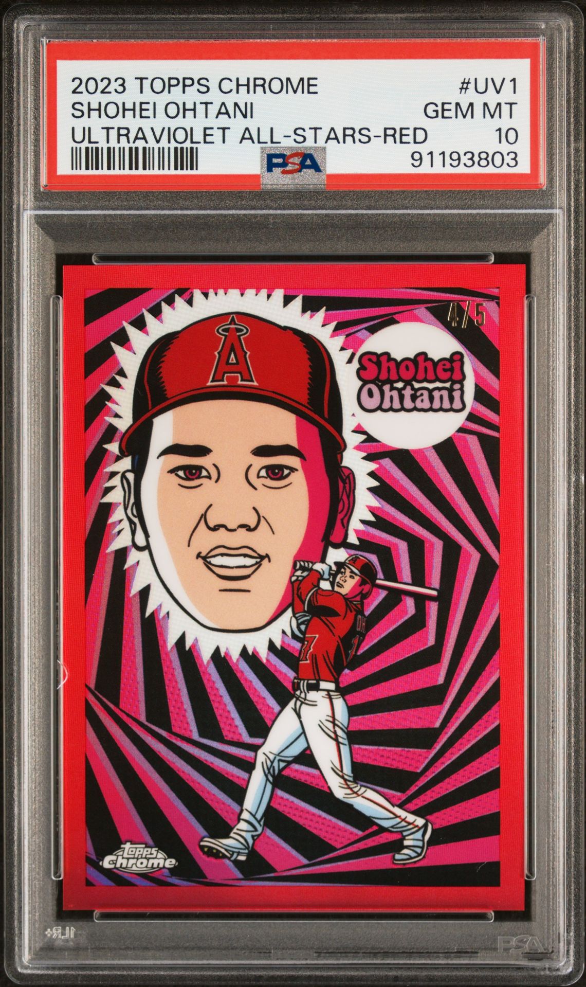 2023 Topps Chrome UV1 Shohei Ohtani Ultraviolet All-Stars-Red /5