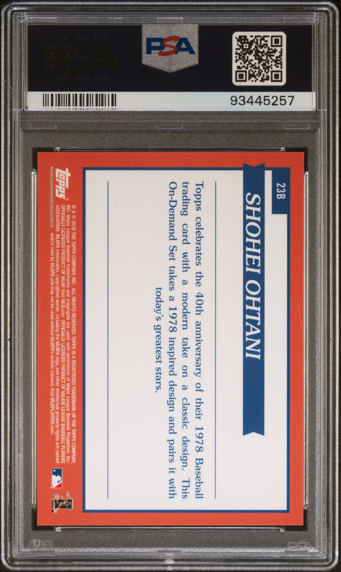 2018 Topps On Demand 23B Inspired by 1978-Blue /50