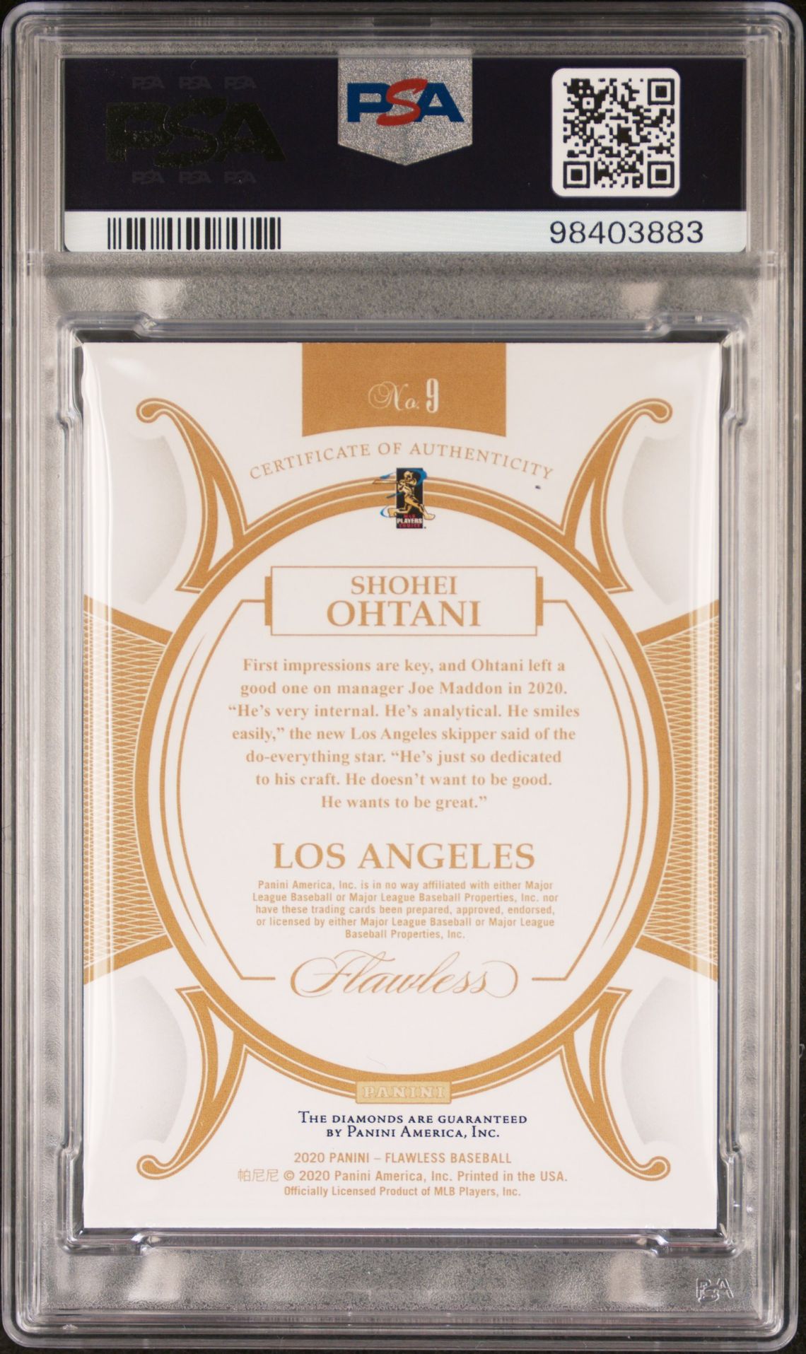 2020 Panini Flawless #9 SP-Dual Diamond /5