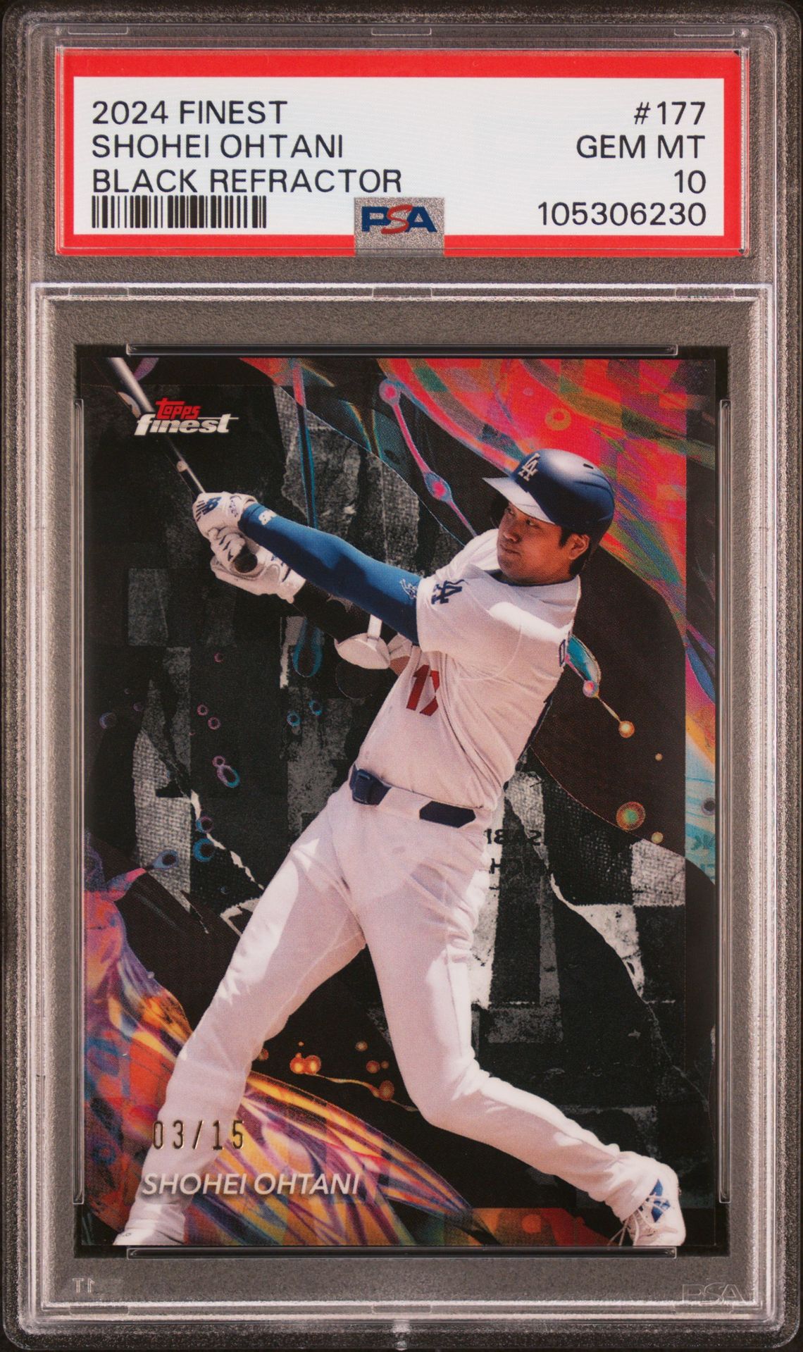 2024 Topps Finest 177 Shohei Ohtani Black Refractor /15