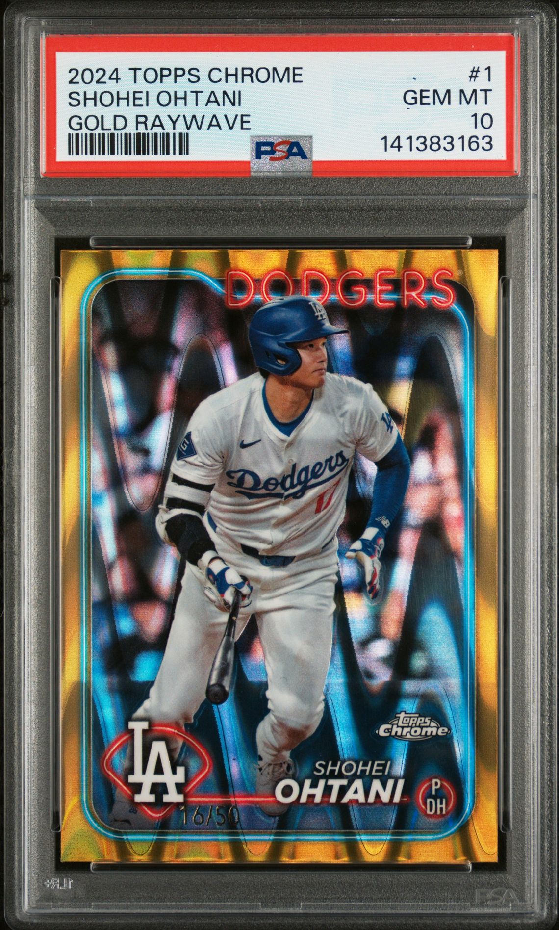 2024 Topps Chrome #1 Shohei Ohtani Gold Raywave /50