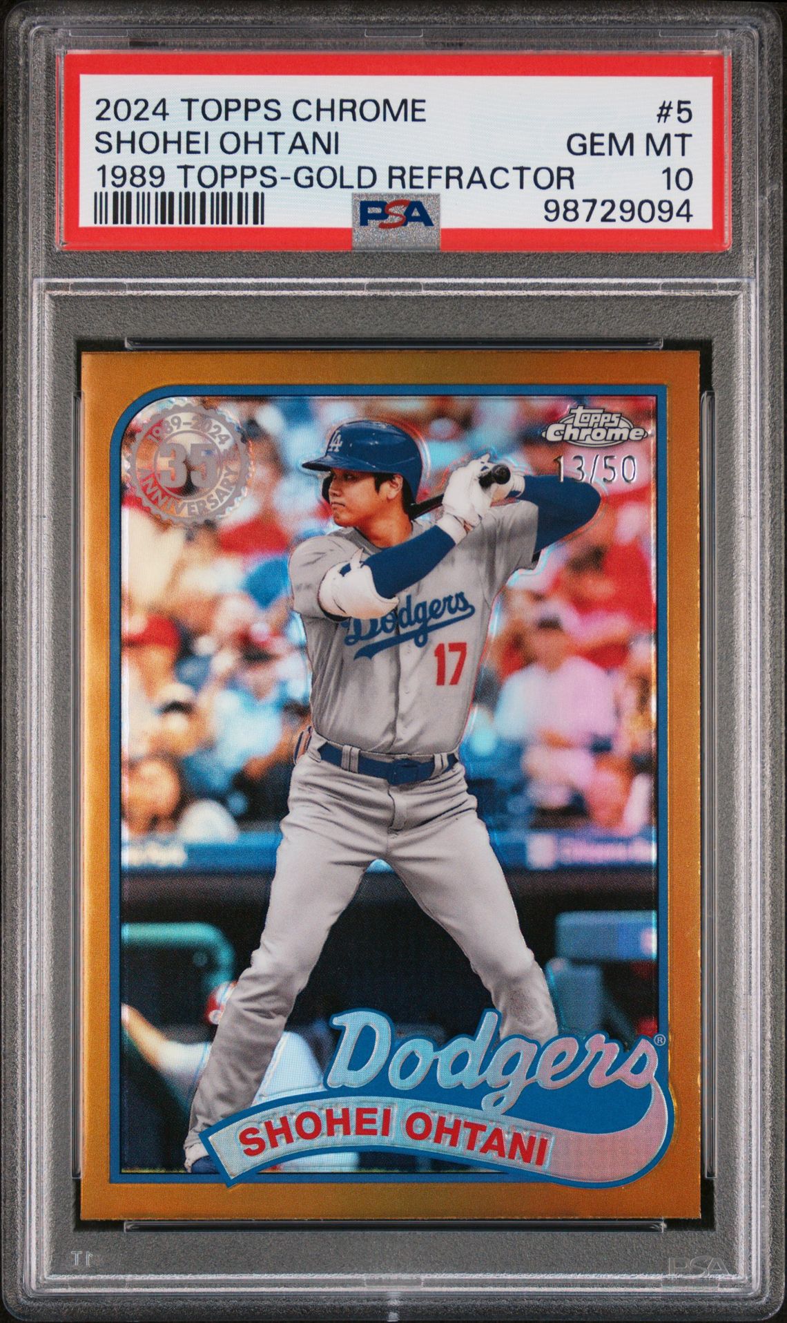 2024 Topps Chrome 5 1989 Topps-Gold Refractor /150