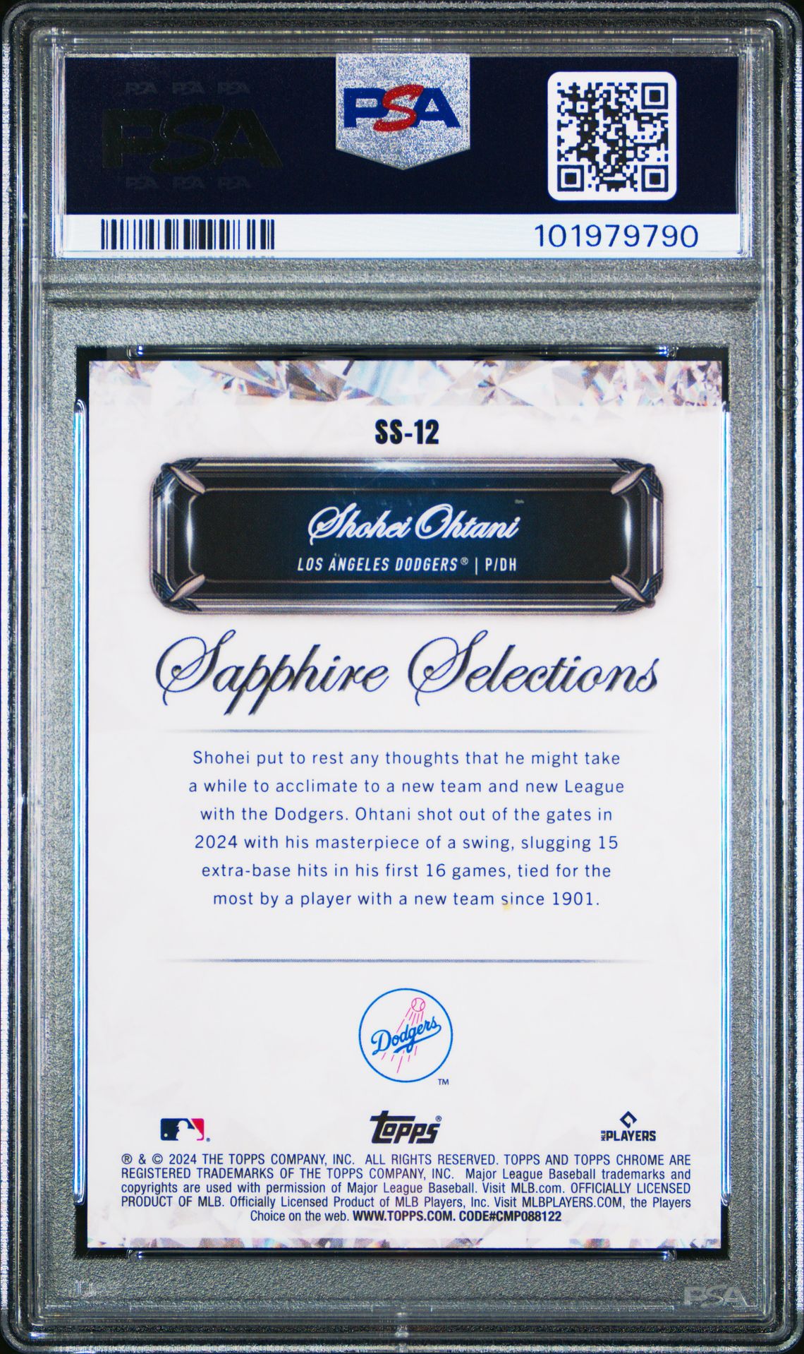 2024 Topps Sapphire SS12 Shohei Ohtani Selections-Orange /25