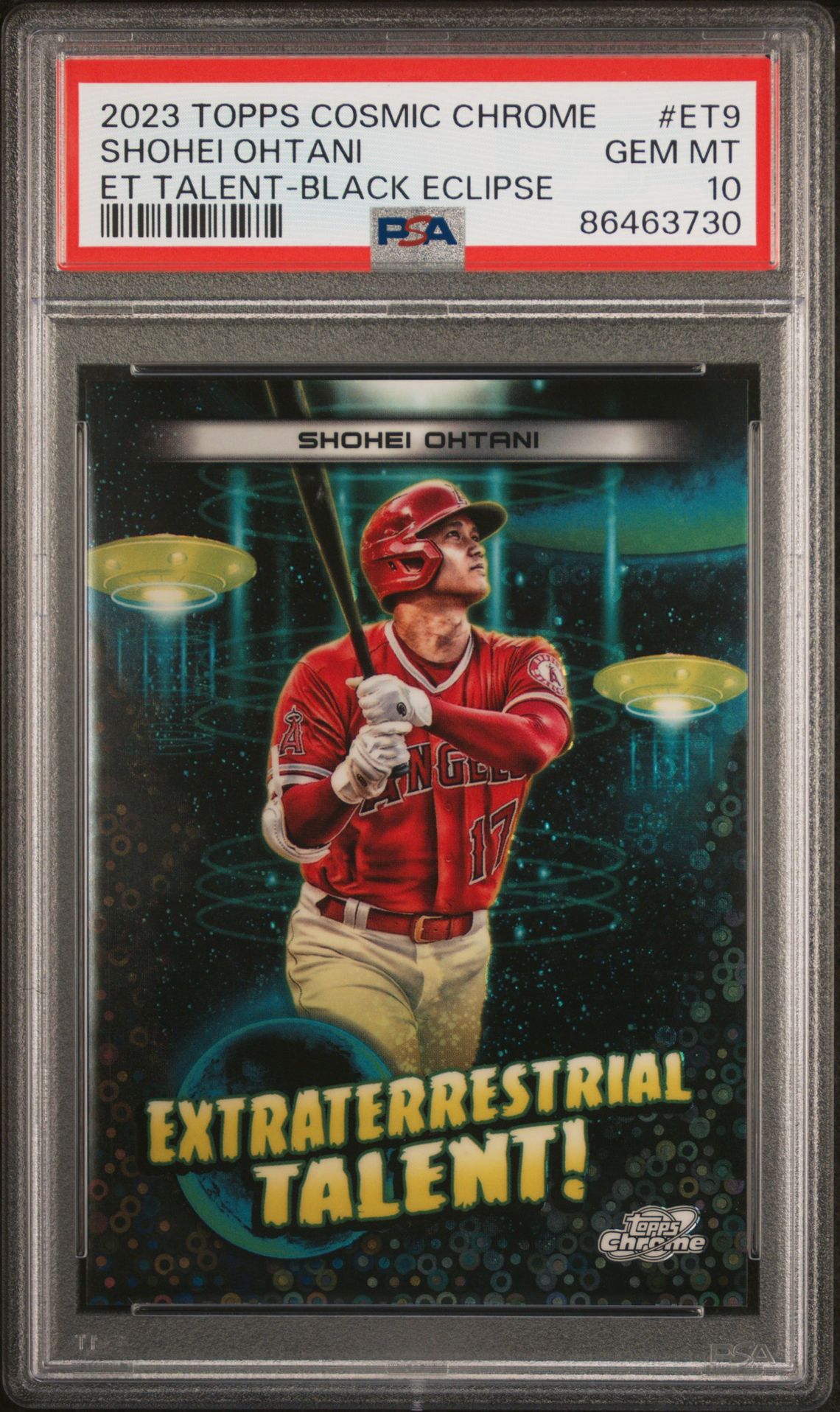 2023 Topps Cosmic Chrome ET9 Shohei Ohtani ET Talent-Black Eclipse /10