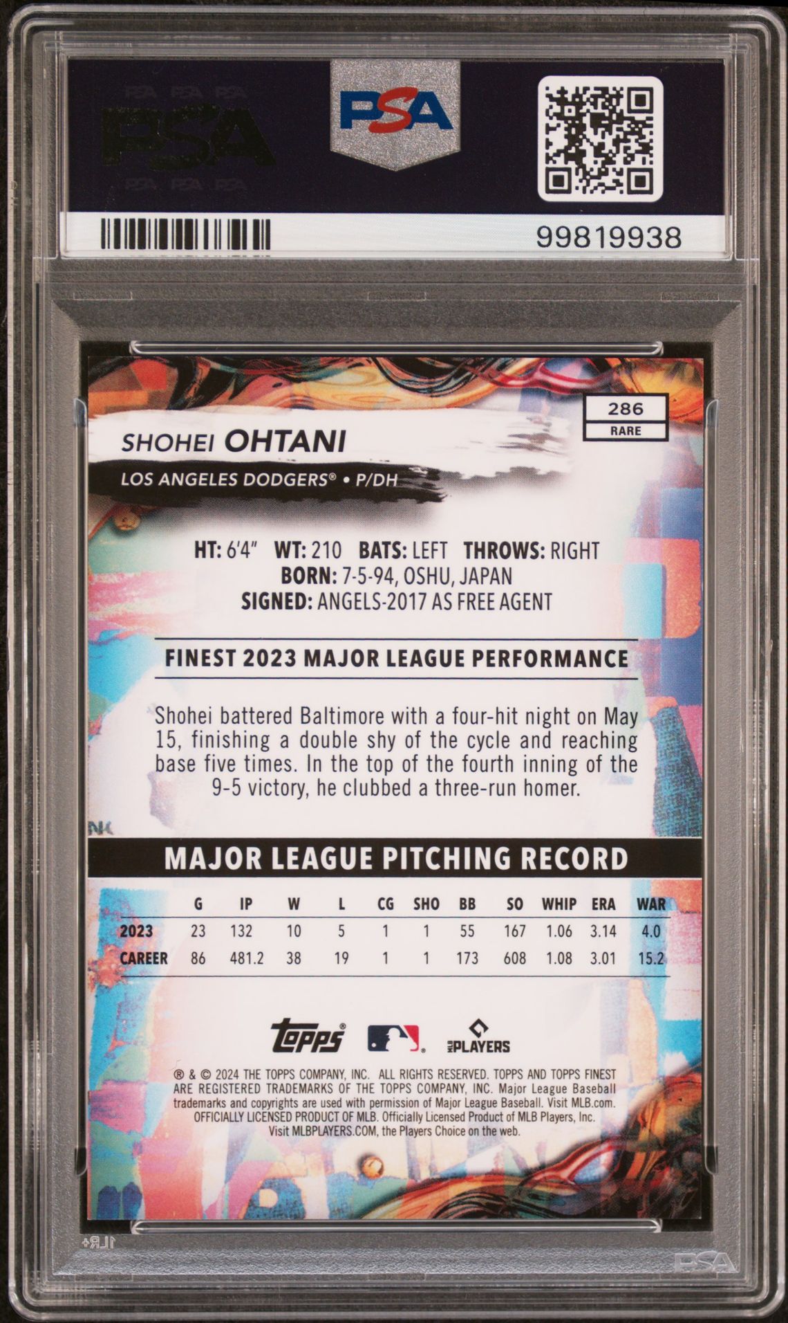 2024 Topps Finest 286 Gold Refractor /20