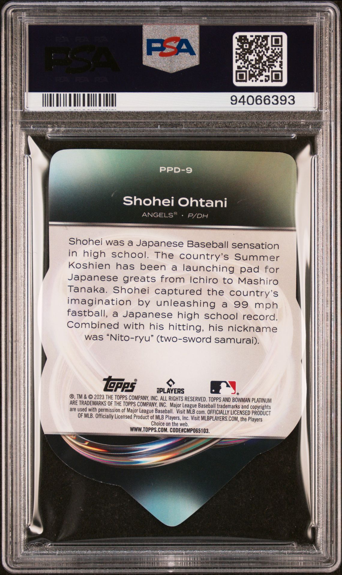 2023 Bowman Platinum PPD9 Plating Die-Cut-Aqua /25