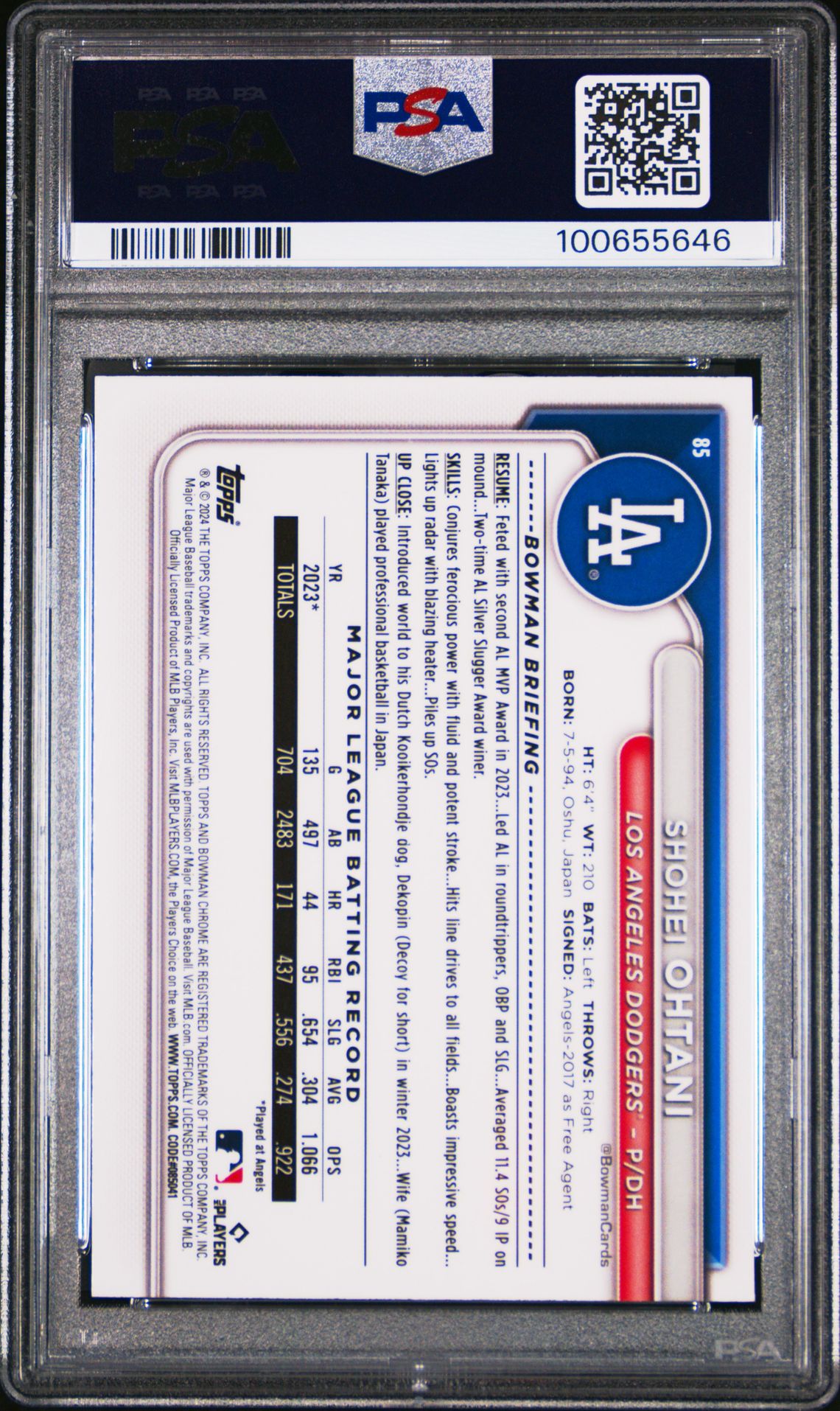 2024 Bowman Chrome 85 Yellow Refractor 01/75