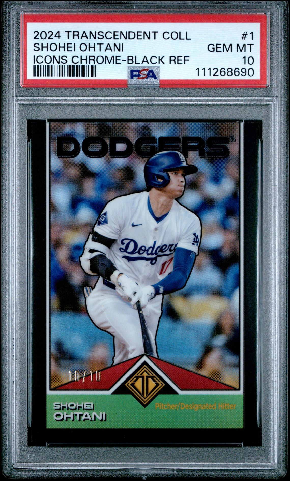 2024 Transcendent Icons Chrome #1 Black Refractor 10/10