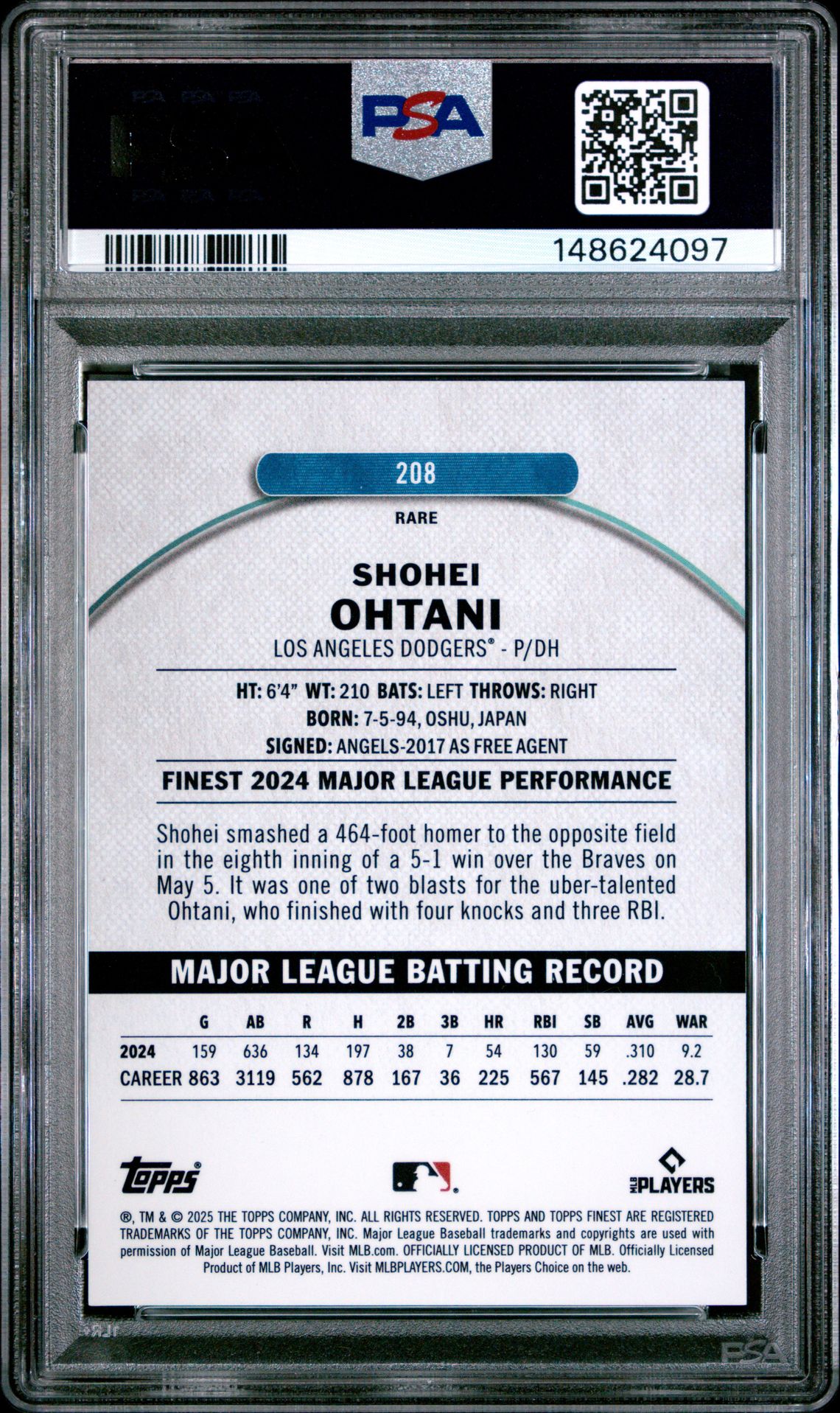 2025 Topps Finest 208 Gold Refractor /20