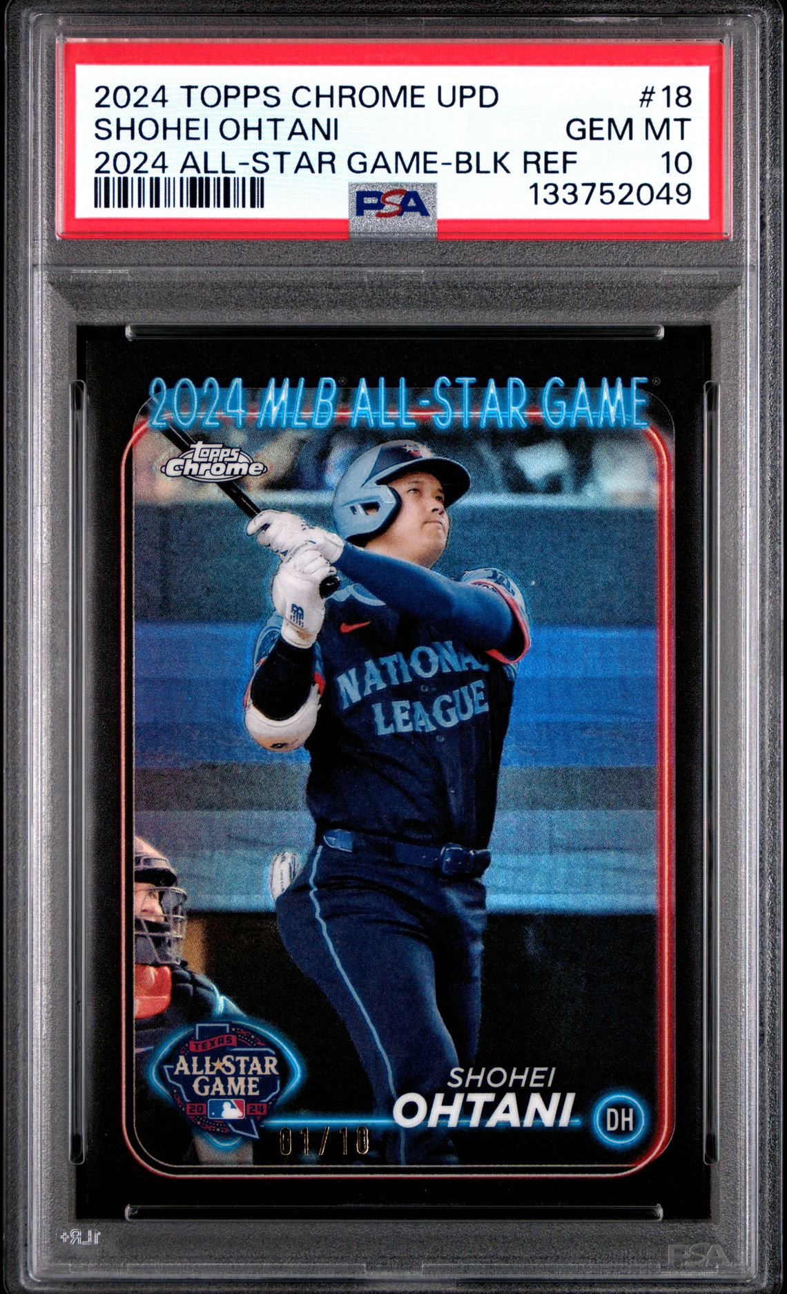 2024 Topps Chrome Update 18 Shohei Ohtani 2024 All-Star Game Black Refractor 01/10
