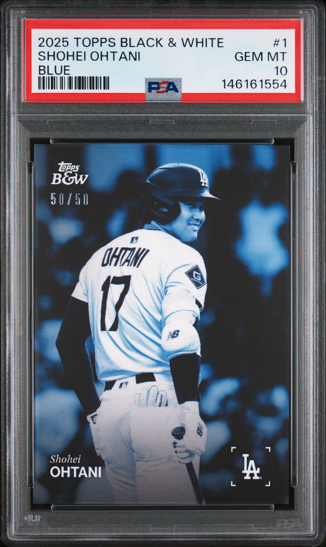 2025 Topps Black & White #1 Shohei Ohtani Blue 50/50