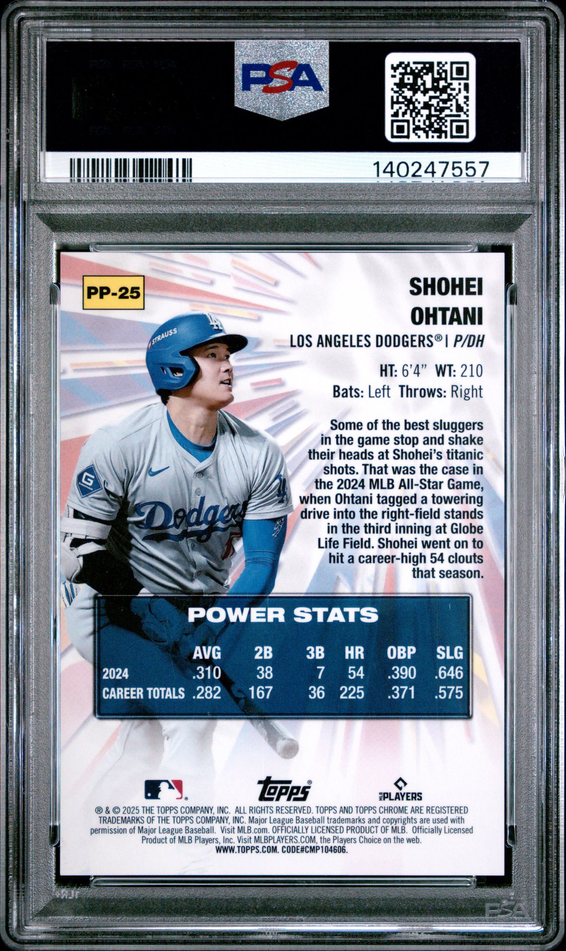 2025 Topps Chrome PP25 Shohei Ohtani Gold Refractor /50