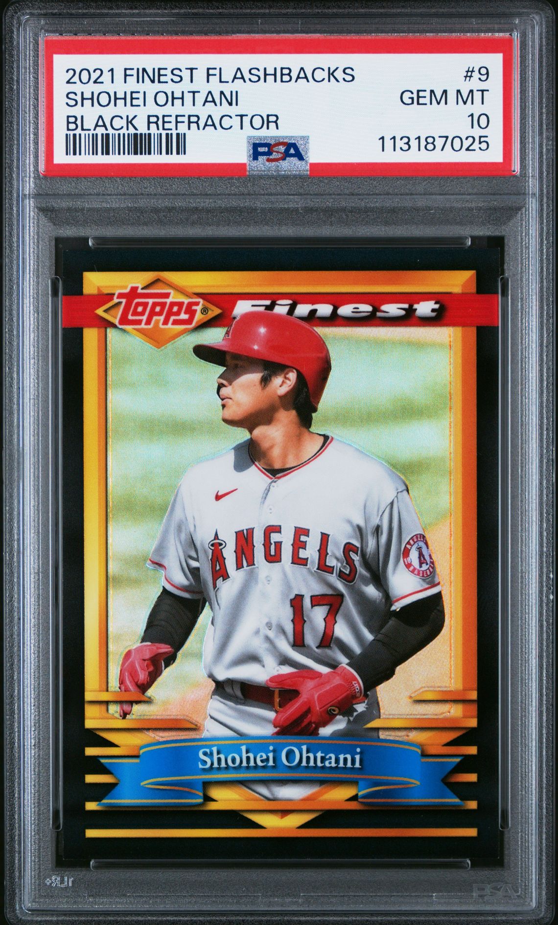 2021 Topps Finest Flashbacks #9 Shohei Ohtani Black Refractor /25
