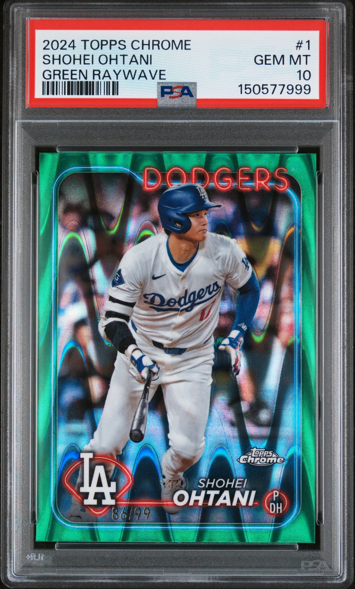 2024 Topps Chrome #1 Shohei Ohtani Green Raywave /99