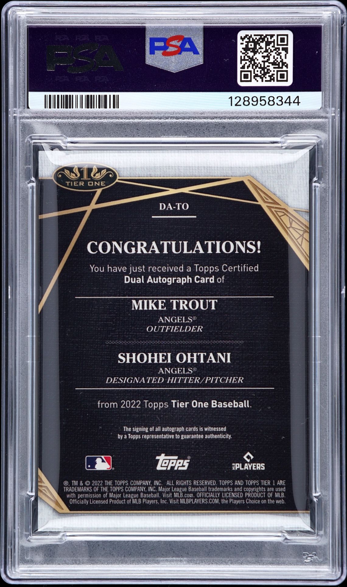 2022 Topps Tier One DATO Dual Auto /25