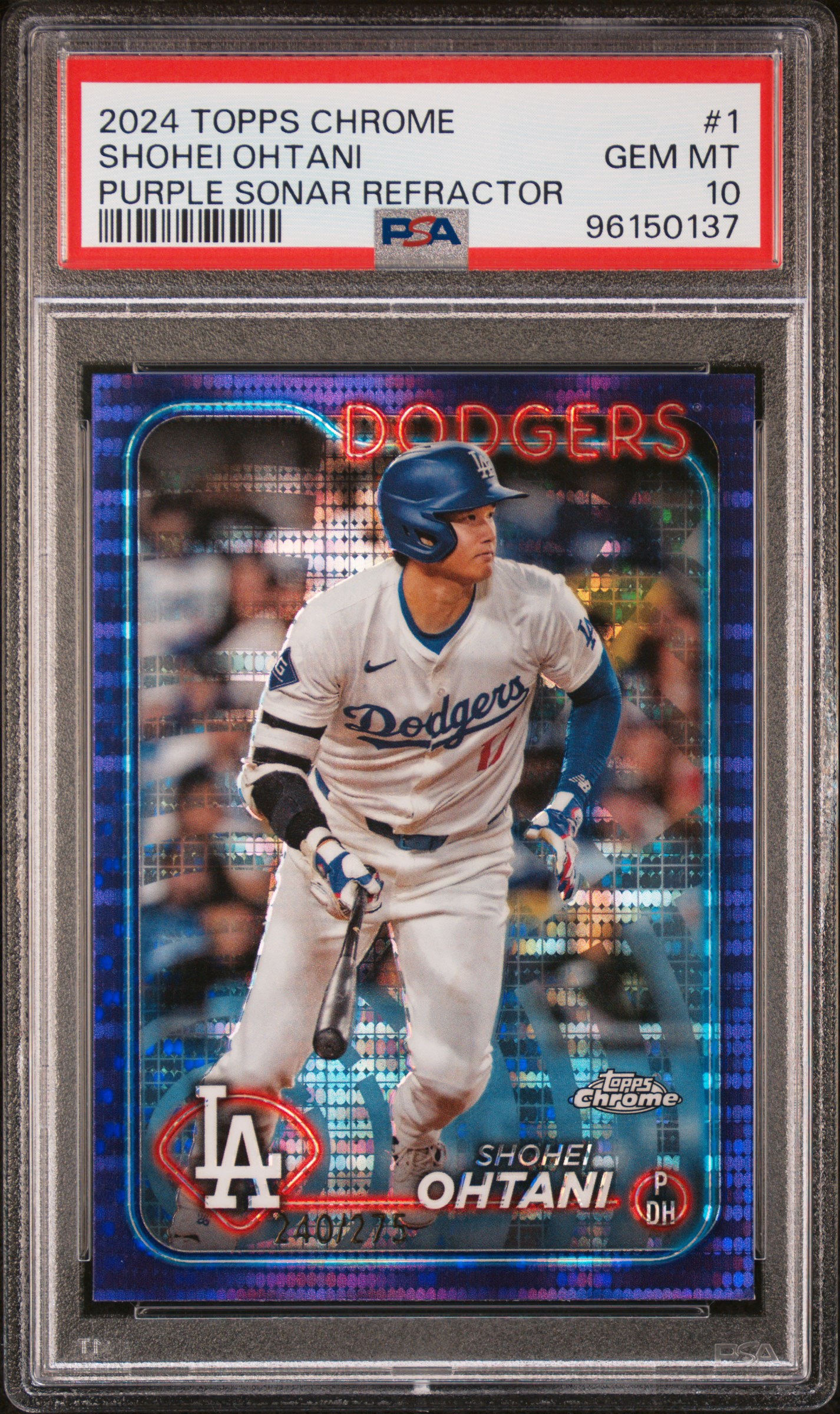 2024 TOPPS CHROME #1 SHOHEI OHTANI PURPLE SONAR REFRACTOR /275