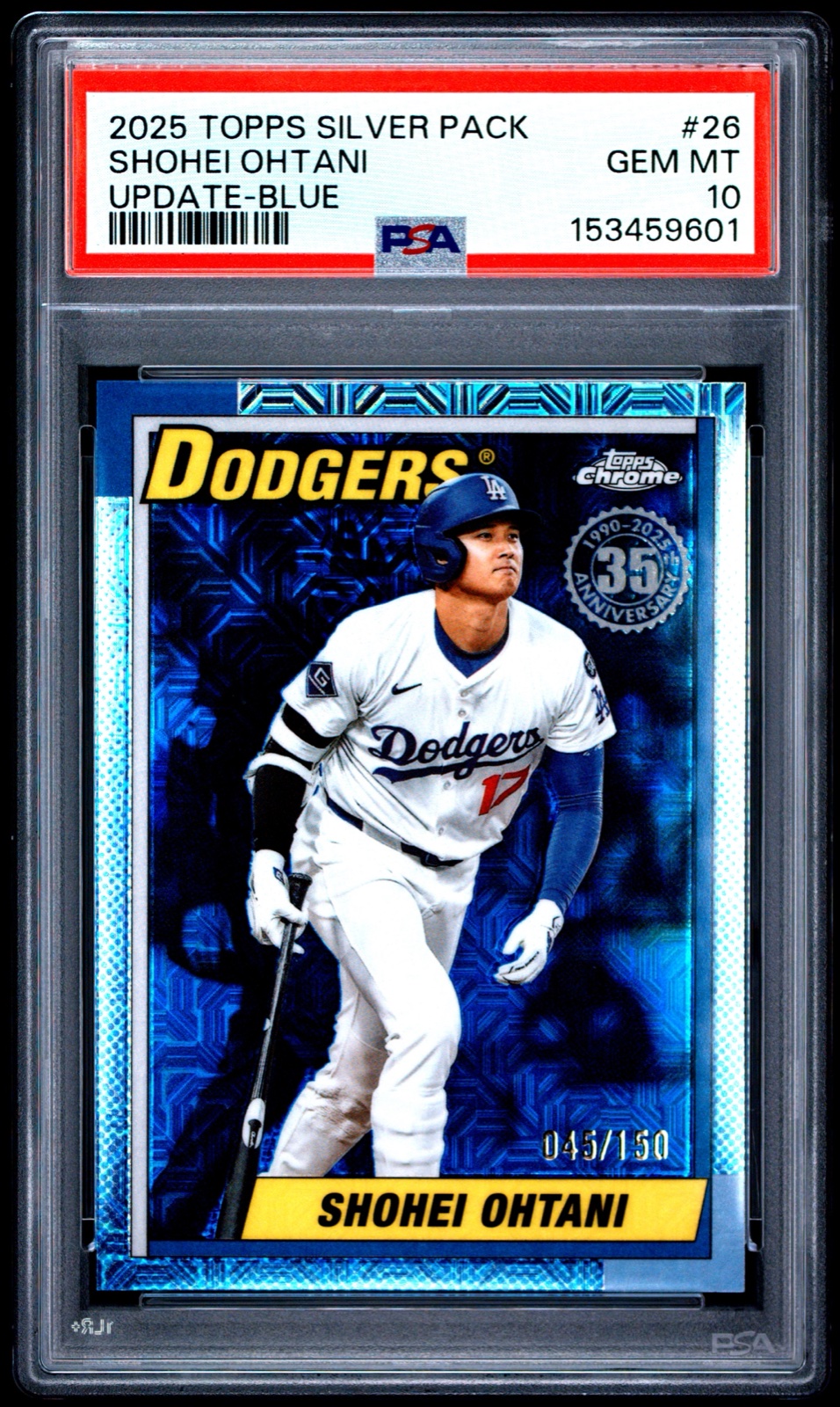 2025 TOPPS UPDATE SILVER PACK 1990 CHROME PROMO #26 SHOHEI OHTANI UPDATE-BLUE /150