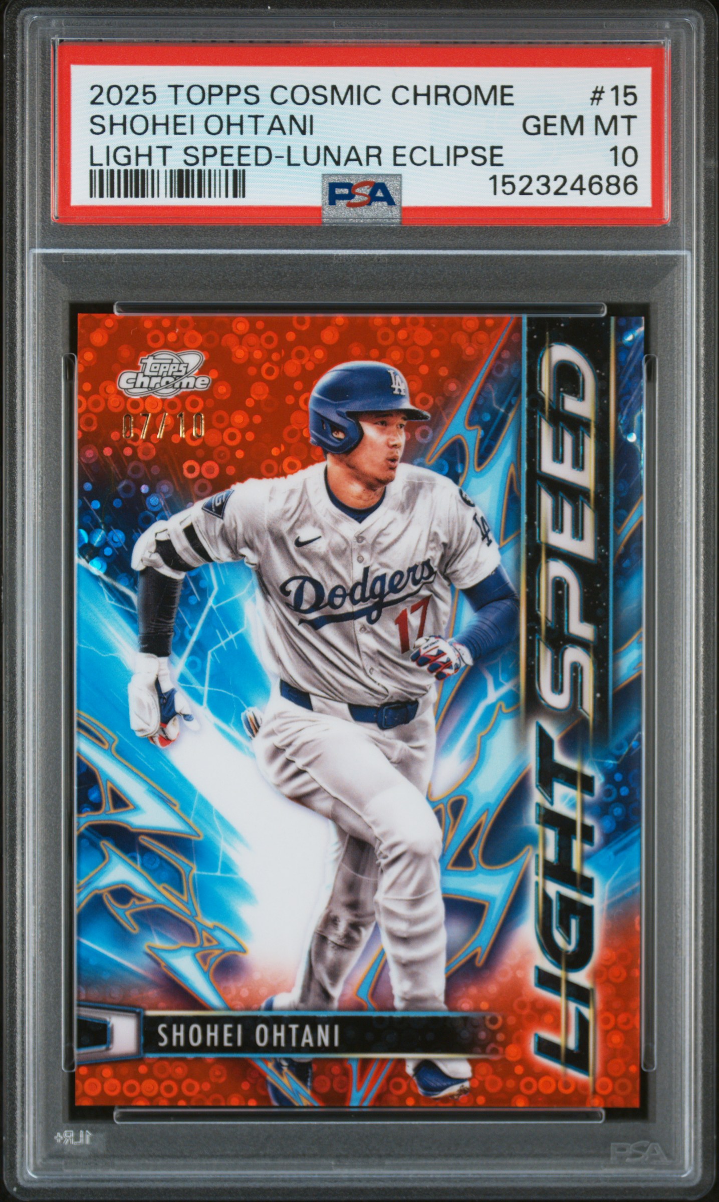 2025 TOPPS COSMIC CHROME LIGHT SPEED #15 SHOHEI OHTANI LIGHT SPEED-LUNAR ECLIPSE /10