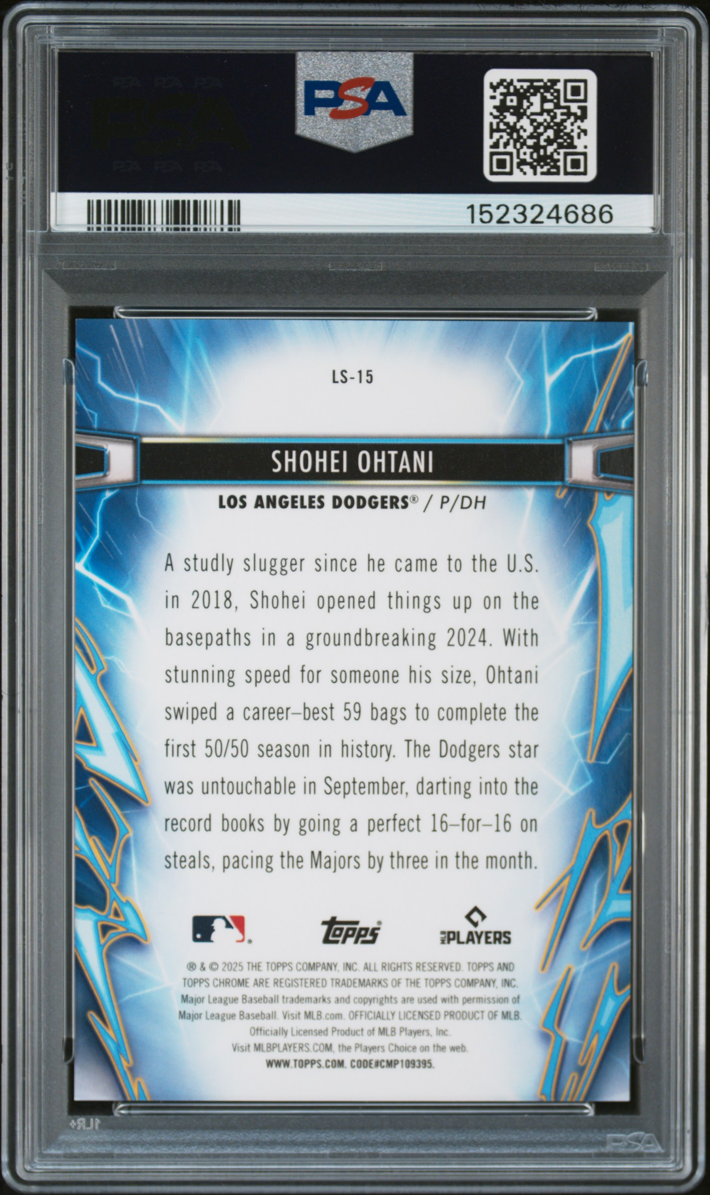 2025 TOPPS COSMIC CHROME LIGHT SPEED #15 SHOHEI OHTANI LIGHT SPEED-LUNAR ECLIPSE /10