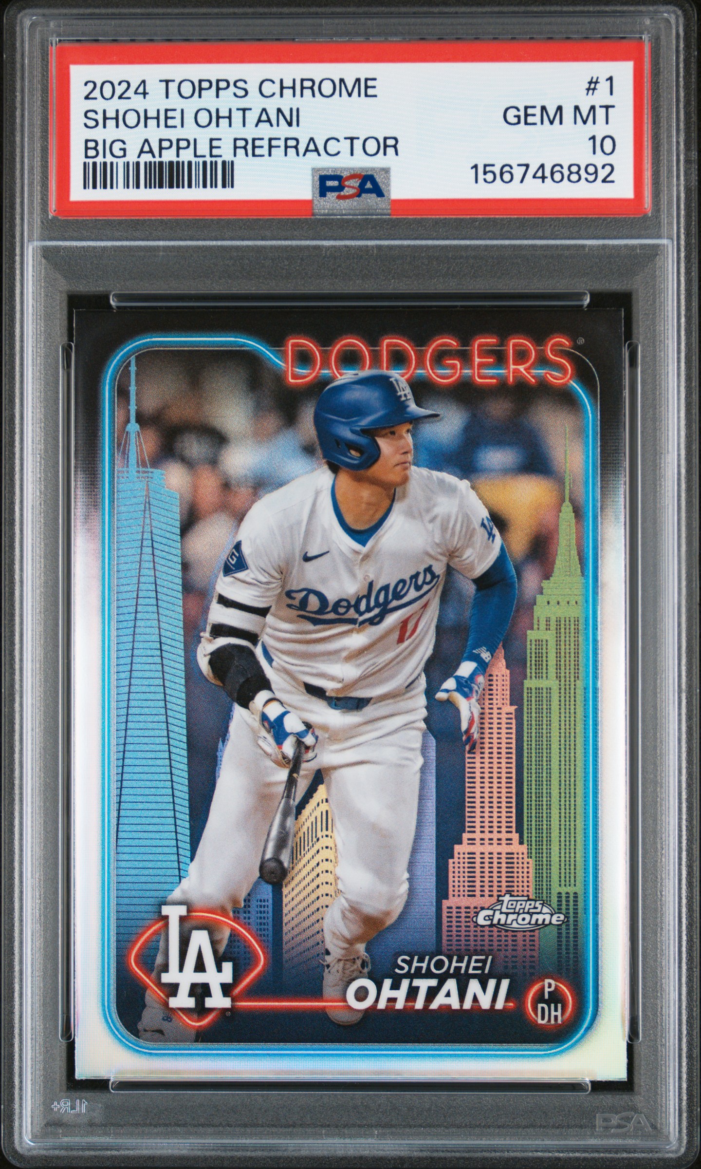 2024 TOPPS CHROME #1 SHOHEI OHTANI BIG APPLE REFRACTOR