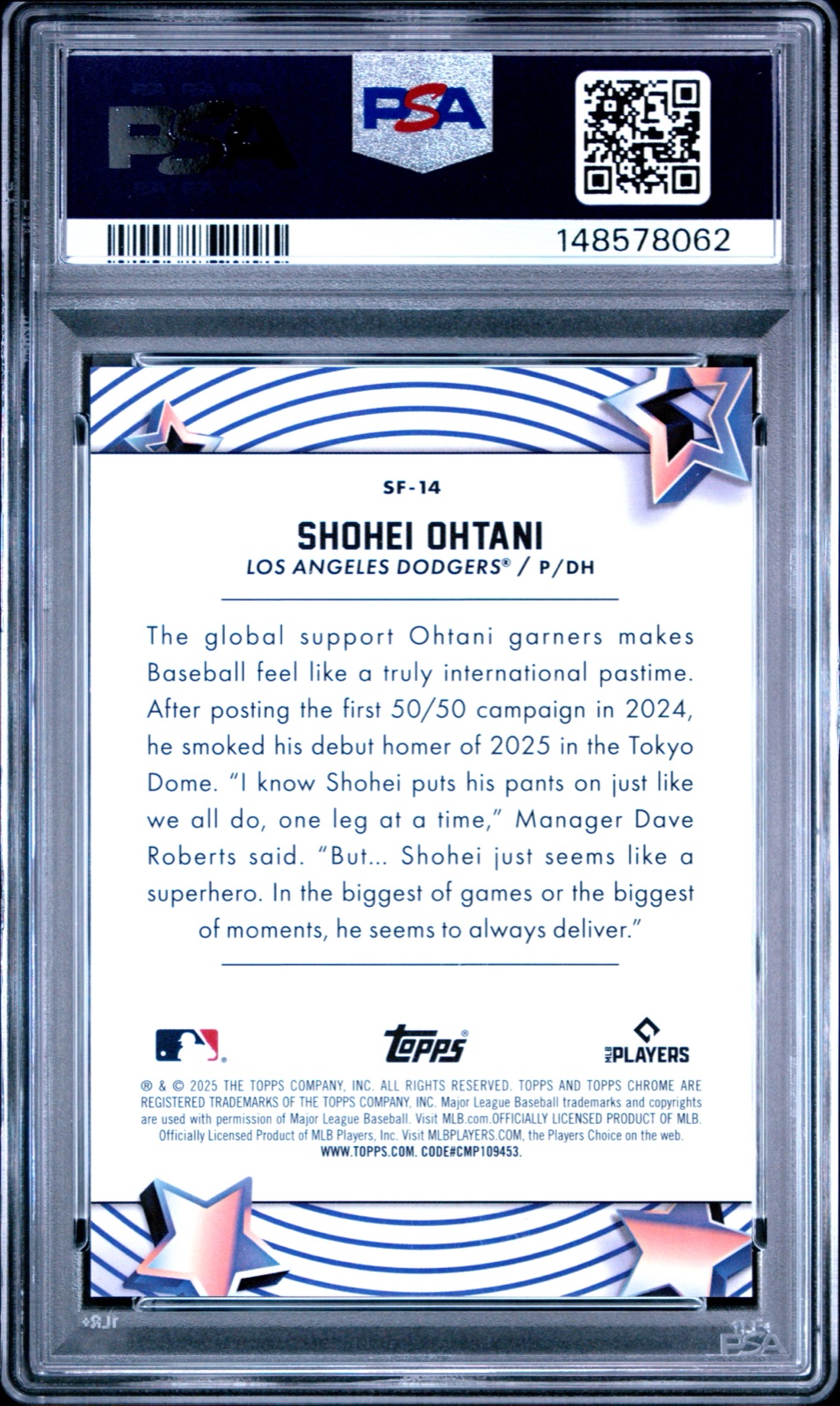 2025 TOPPS COSMIC CHROME STARFRACTOR #14 SHOHEI OHTANI