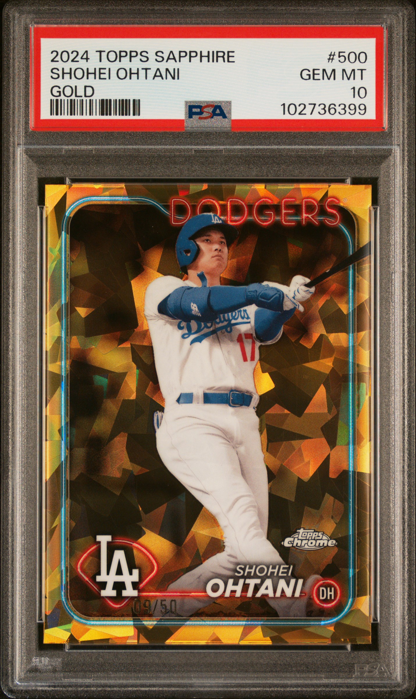 2024 TOPPS CHROME SAPPHIRE #500 SHOHEI OHTANI GOLD /50