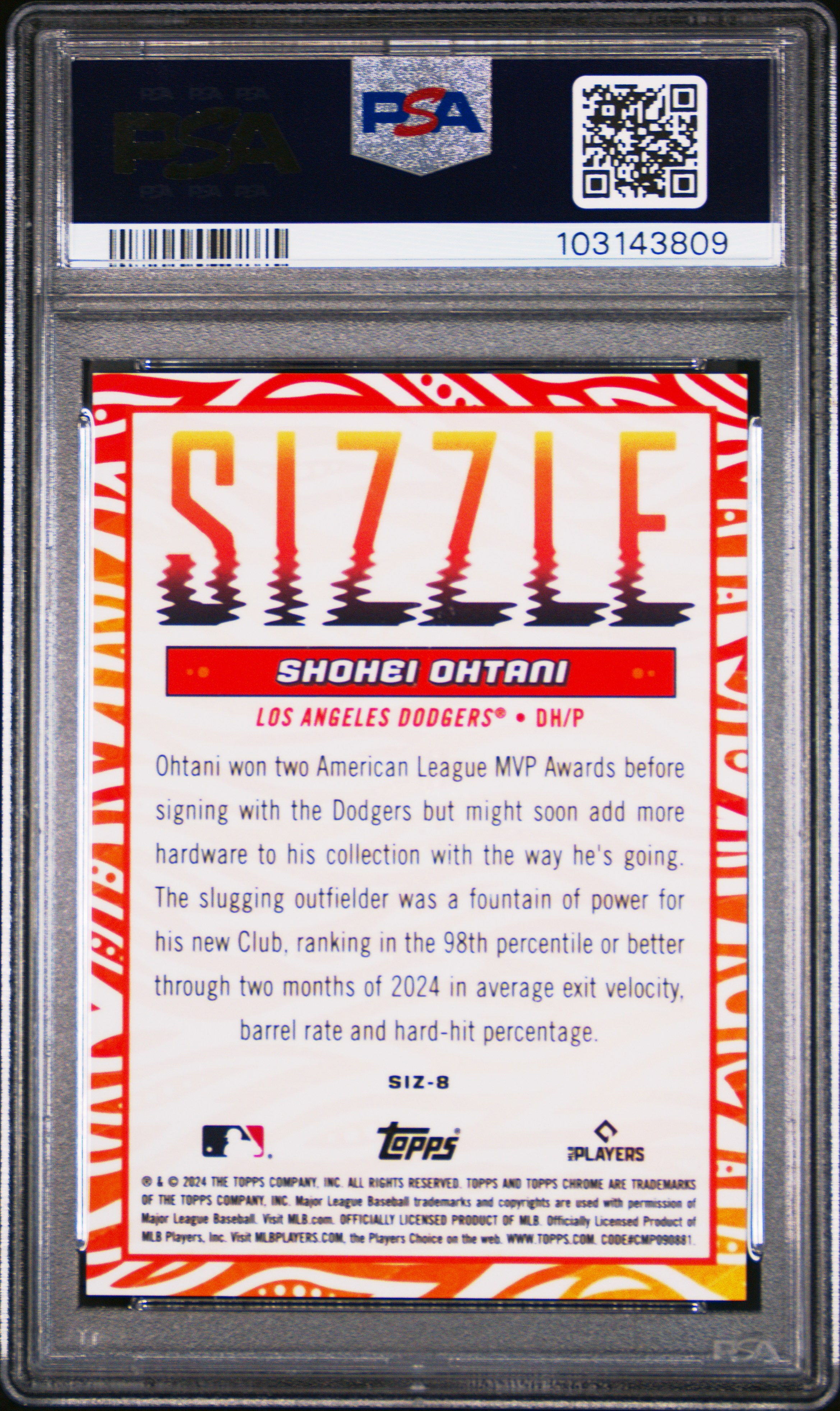 2024 TOPPS CHROME UPDATE SIZZLE #SIZ8 SHOHEI OHTANI