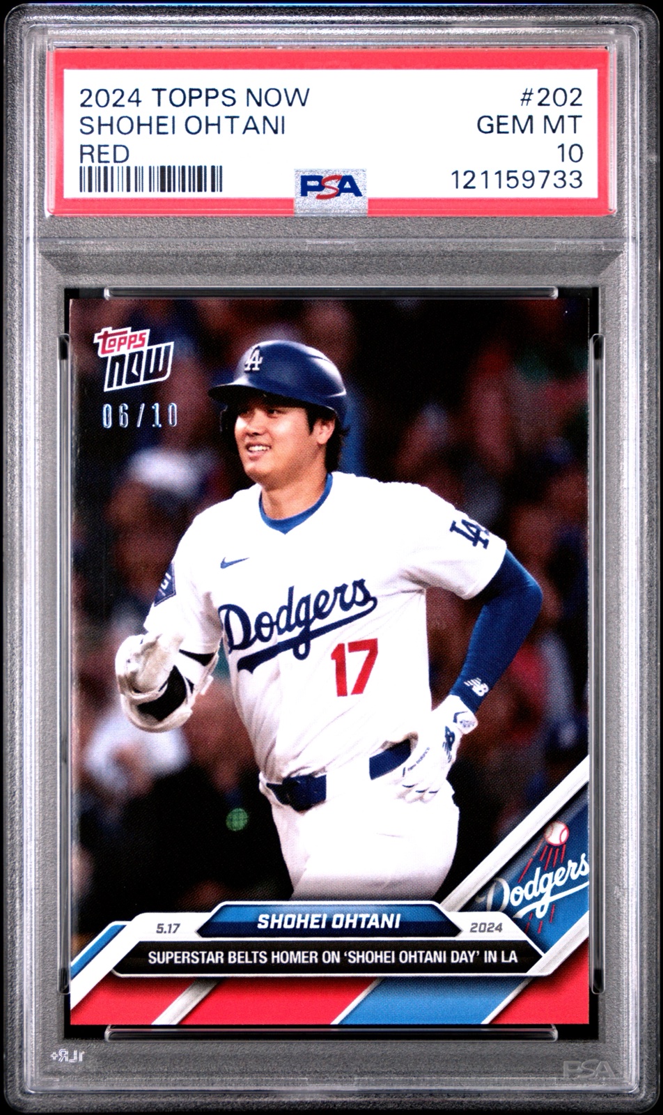 2024 TOPPS NOW #202 SHOHEI OHTANI RED /10
