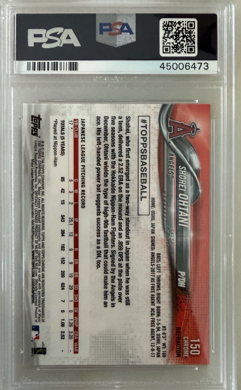 2018 TOPPS CHROME #150 SHOHEI OHTANI SEPIA REFRACTOR