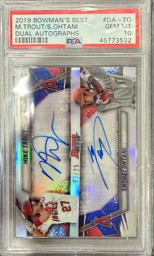 2019 BOWMAN'S BEST DUAL AUTOGRAPHS BASEBALL CARDS #DA-TO /25