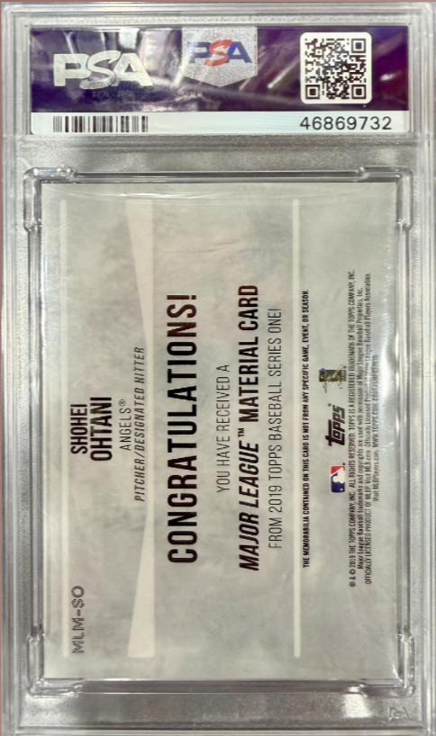 2019 TOPPS MAJOR LEAGUE MATERIAL #SO SHOHEI OHTANI MAJOR LEAGUE MAT.-RED /25
