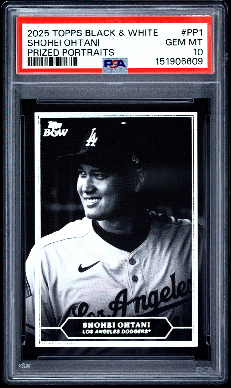 2025 TOPPS BLACK AND WHITE PRIZED PORTRAITS #PP1 SHOHEI OHTANI