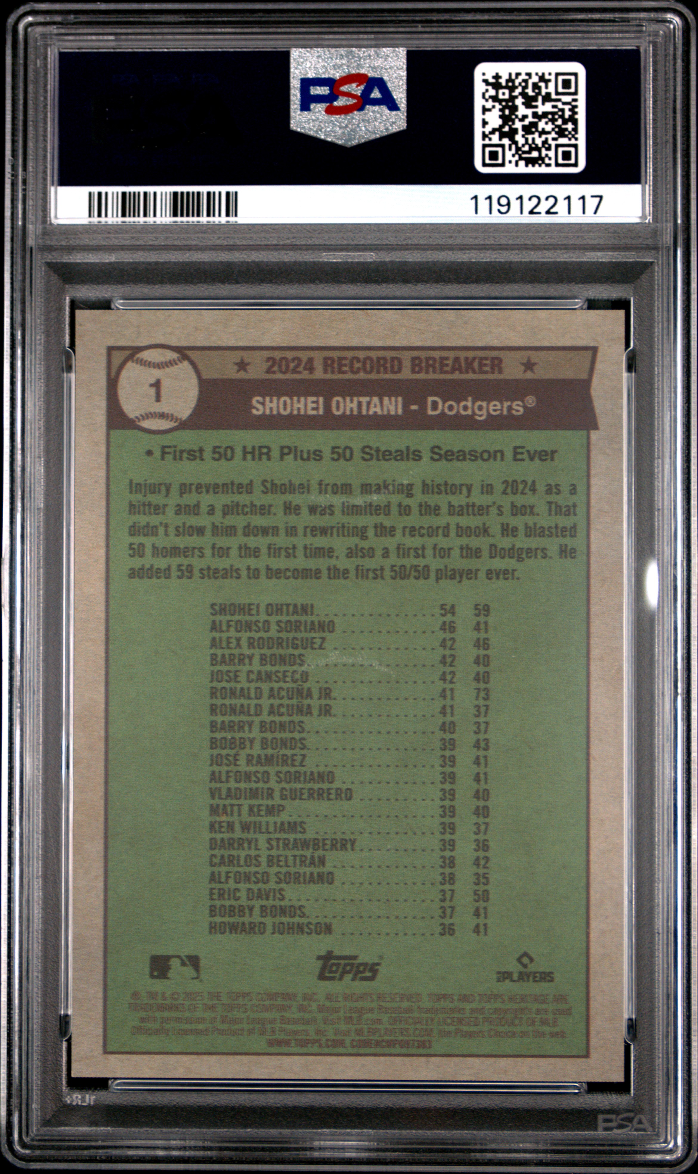 2025 TOPPS HERITAGE #1 SHOHEI OHTANI CHROME-GOLD REFRACTOR /50