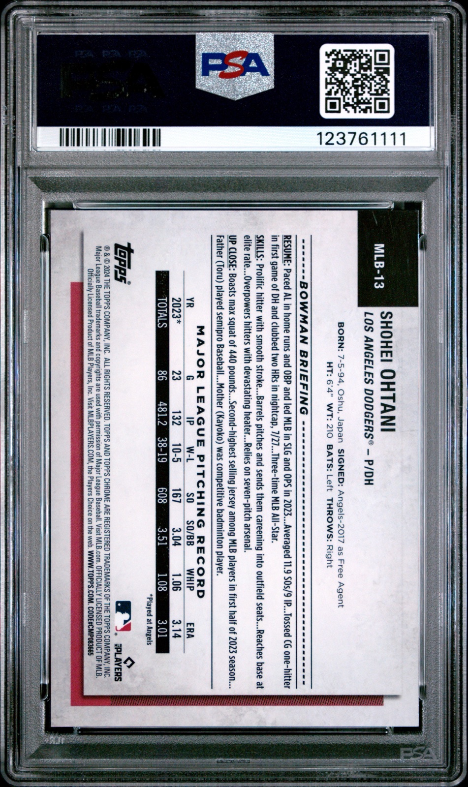 2024 TOPPS NATIONAL SPORTS COLLECTORS CONVENTION SILVER PACK VETERANS AND ROOKIES #13 SHOHEI OHTANI VETERANS & ROOKIES-ORG REF /25